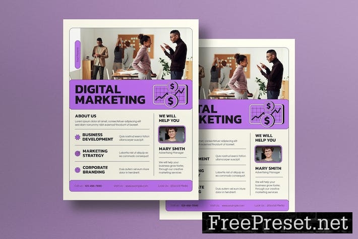 Purple Pop Art Business Flyer KQYXBQU