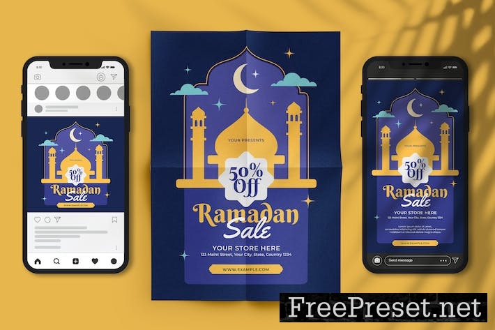 Purple Ramadan Sale Flyer Set EGVYB8S