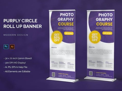 Purply Circle - Roll Up Banner YF252XS