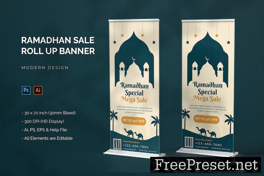 Ramadhan Sale - Roll Up Banner QMKZDM6
