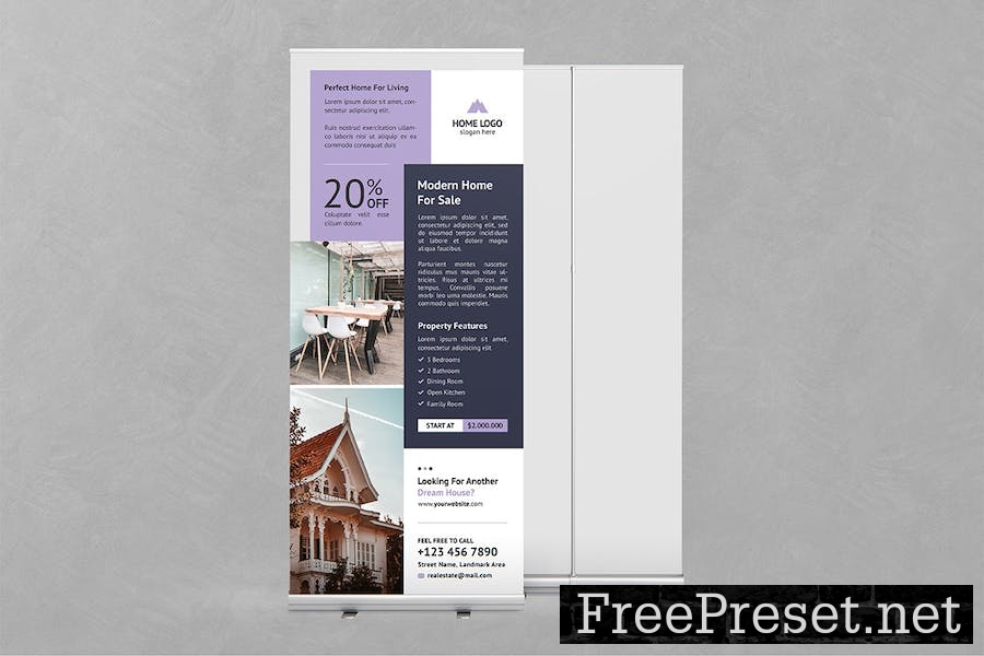 Real Estate Roll up Banner A38MXTU