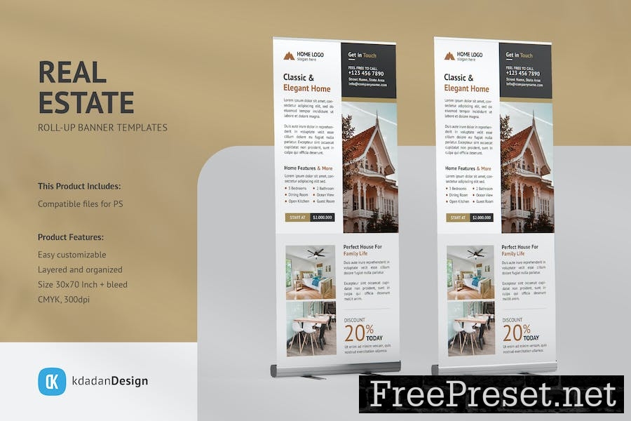 Real Estate Roll up Banner PSTMA6X