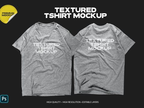 Realistic Textured Tshirt Mockup 12737475