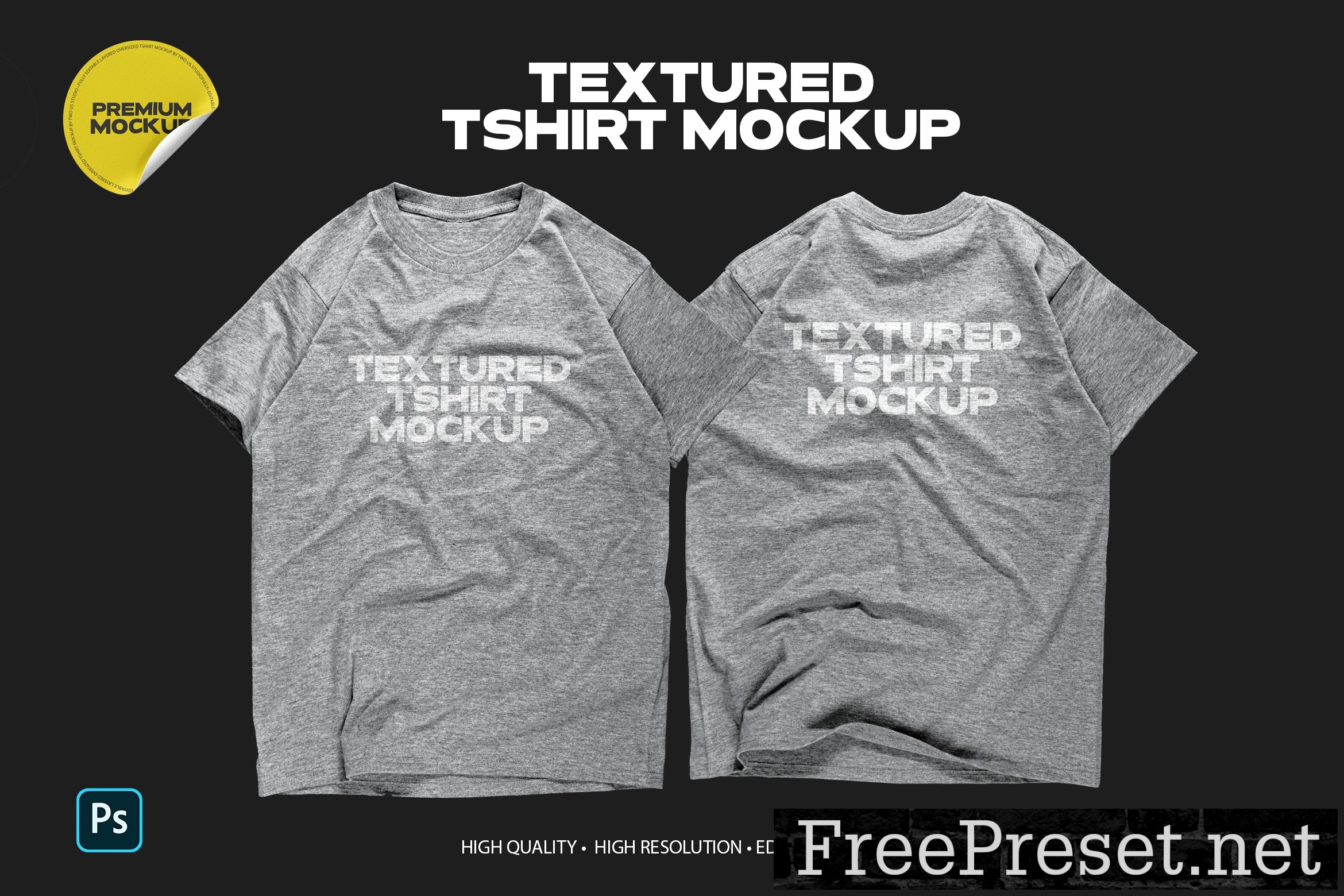 Realistic Textured Tshirt Mockup 12737475