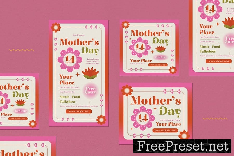 Red Modern Mother's Day Flyer Set YGSS8WN