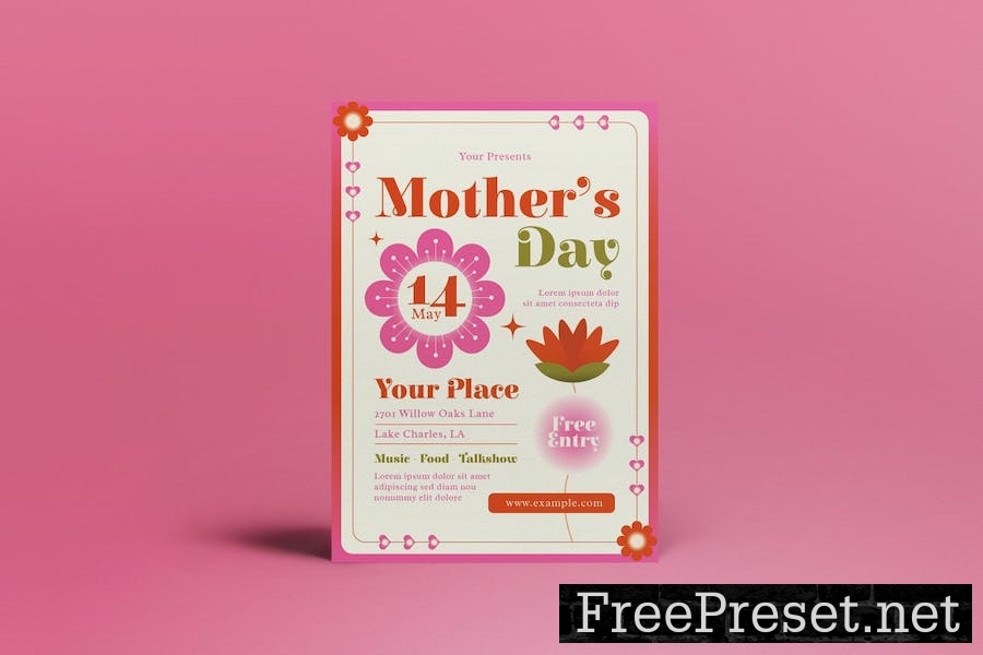 Red Modern Mother's Day Flyer Set YGSS8WN