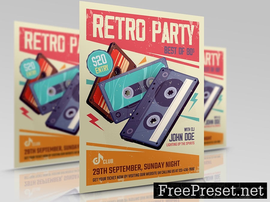 Retro Party Flyer Template DXX97MD