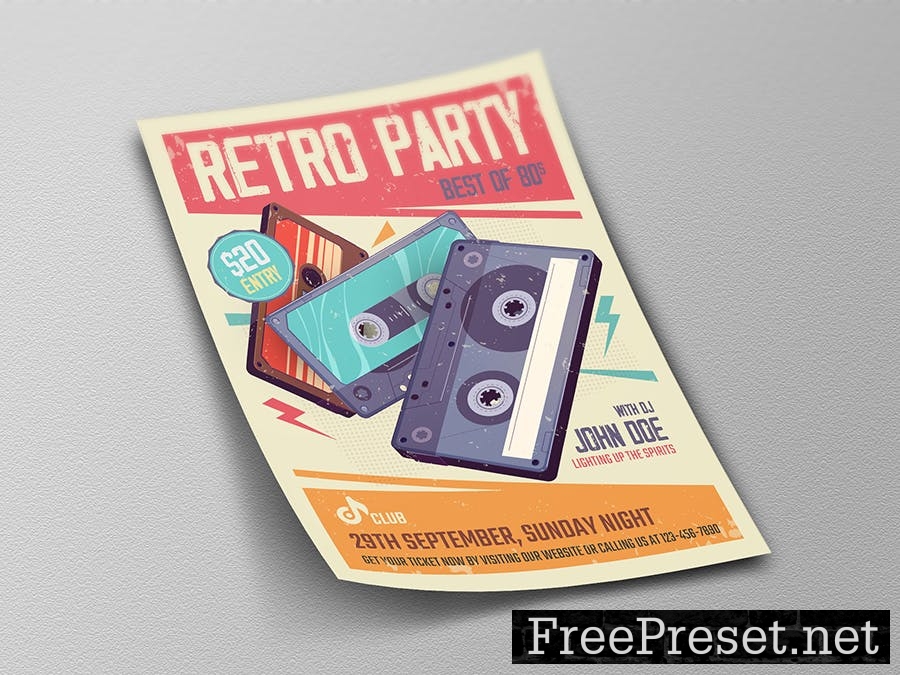 Retro Party Flyer Template DXX97MD