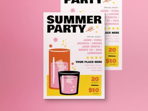 Retro Summer Party Flyer 5YQBANS