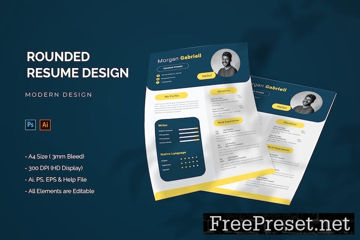 Rounded Modern - Resume DLMHZ3G