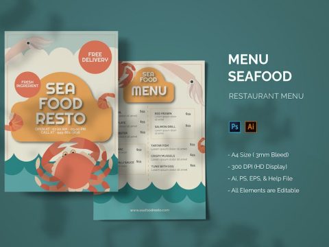 Seafood - Food Menu Template 9EPHJPJ