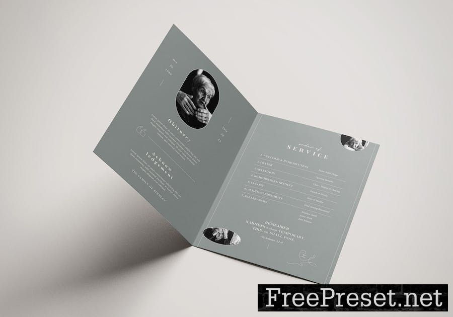 Simple & Classic Funeral Program Template