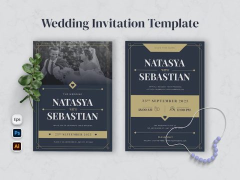 Simple Elegant Wedding Invitation XTWGKD3