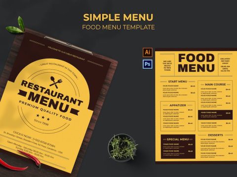 Simple Menu Food Menu FKRMCYR