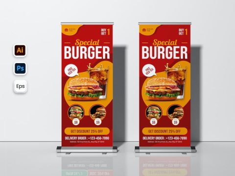 Special Burger Roll Up Banner RM4C746