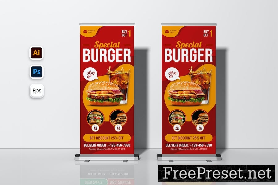 Special Burger Roll Up Banner RM4C746