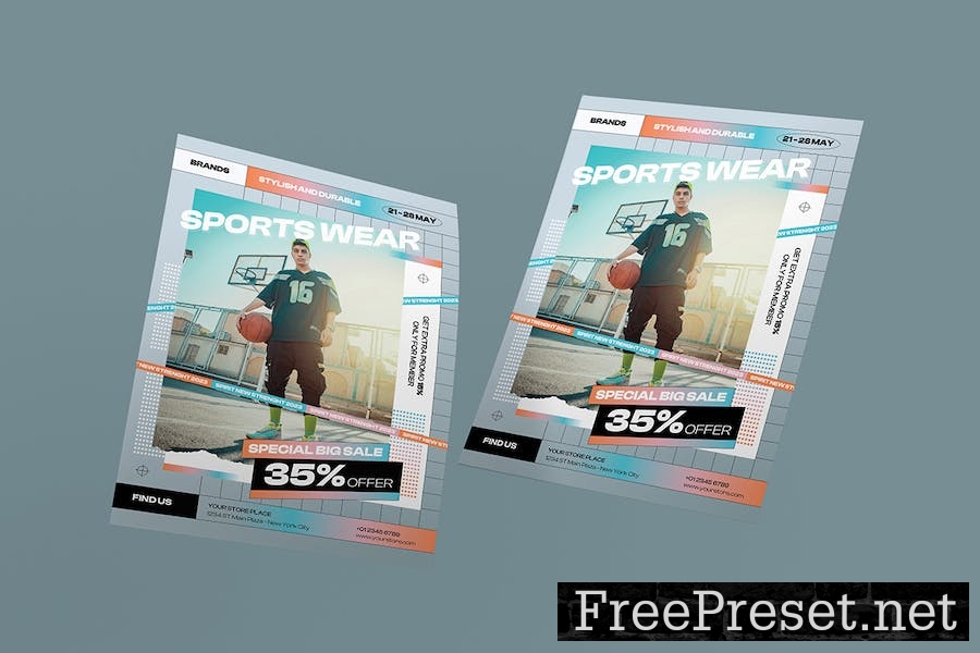 Sportswear Sale Flyer Template BKQ5R82