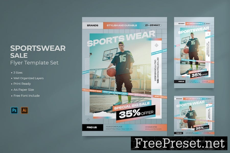 Sportswear Sale Flyer Template BKQ5R82