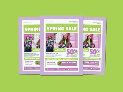 Spring Sale Poster Flyers C2FBPWU