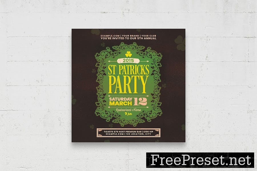 St Patricks Day Flyer / Invite W5EN4H5