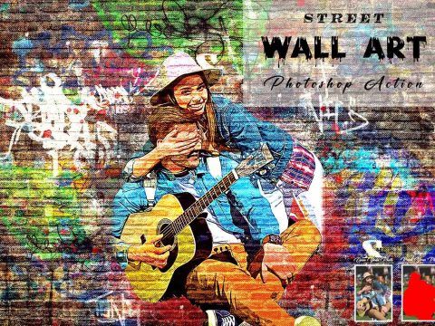 Street Wall Art Photoshop Action 10994529