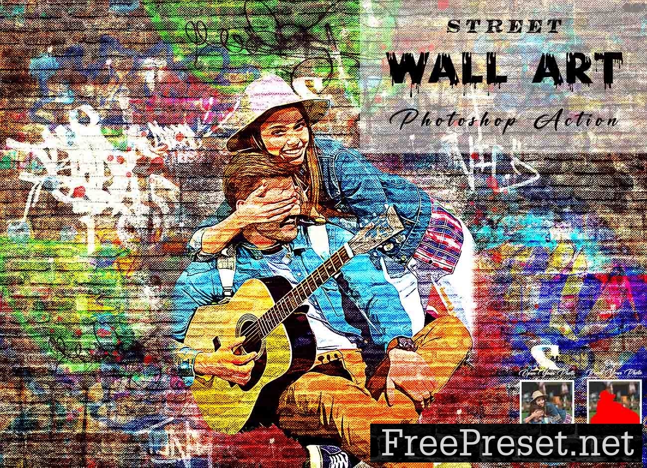 Street Wall Art Photoshop Action 10994529