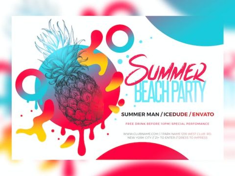 Summer Beach Party Flyer V7C45K5