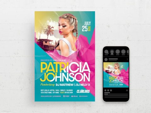 Summer DJ Flyer Template BU4KNT9