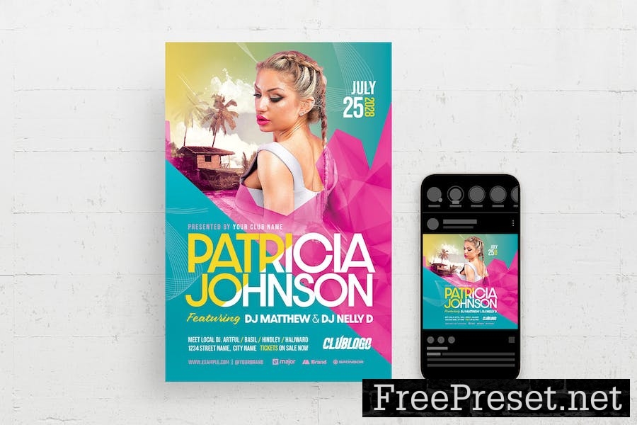 Summer DJ Flyer Template BU4KNT9