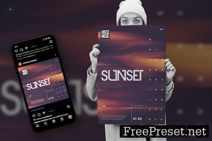 Sunset – Party Flyer, Event Poster Template 2RJUDSL