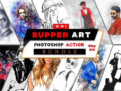 Supper Art Photoshop Action Bundle 11017664