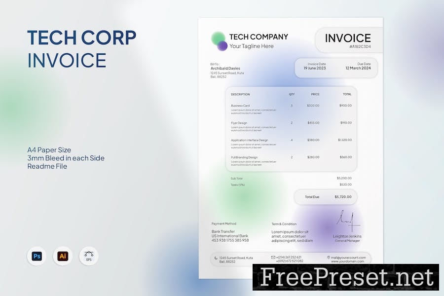 Tech Corp Invoice BWBMQEC