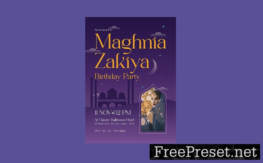 Teen Birthday Invitation - Arabian Night Theme MDC5ULM