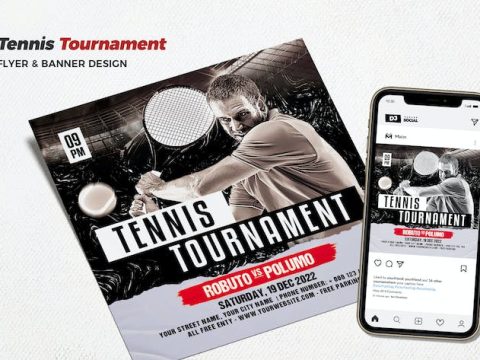 Tennis Tournament Flyer 6TKA98S