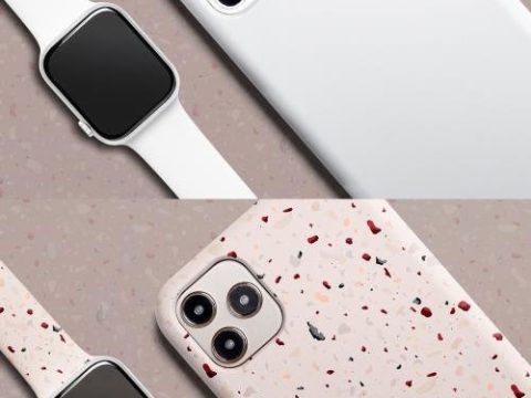 Terrazzo Phone Case and Smartwatch Band Mockup 437289002