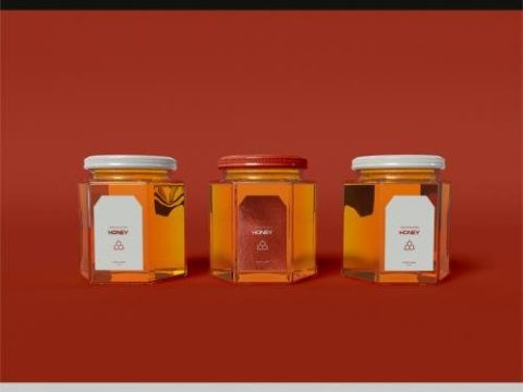 three Honey Jars Mockup 442175820