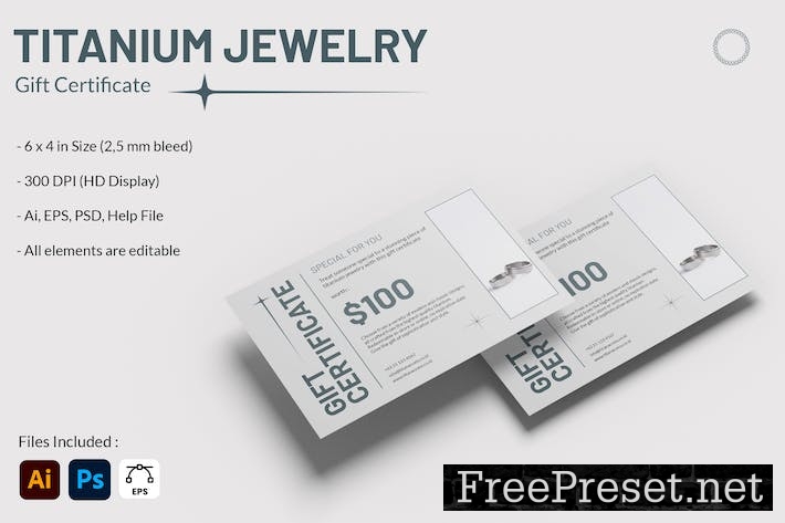 Titanium jewelry - Gift voucher 4392CR6