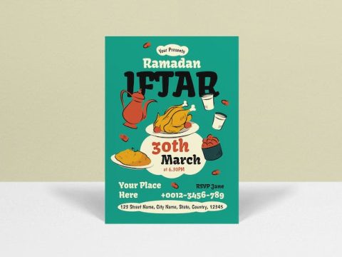 Tosca Doodle Ramadan Iftar Flyer Set 6TLYXFC