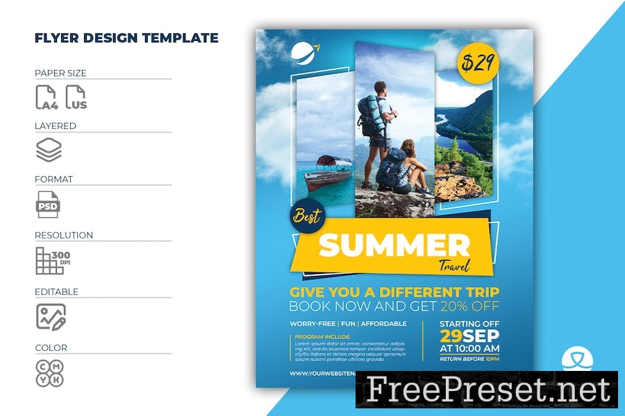 Tour and Travel Flyer Template XWSAVFY