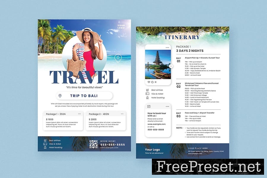 Travel & Itinerary Flyer Template H2RJAZF