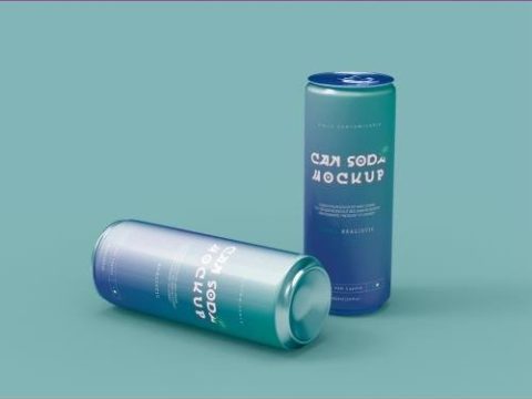 Two Beverage Can Mockup 442175936