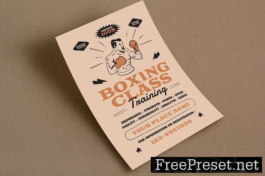 Vintage Boxing Class Flyer NG6LNJ5