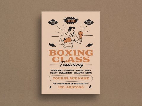 Vintage Boxing Class Flyer NG6LNJ5