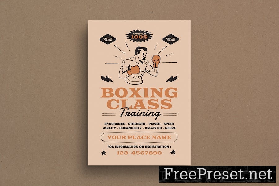 Vintage Boxing Class Flyer NG6LNJ5