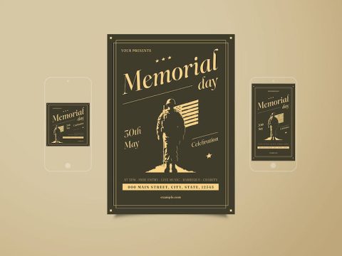 Vintage Memorial Day Flyer Set SQTJR6Y