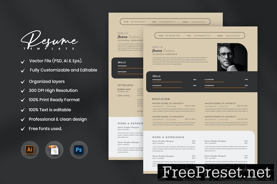 Warde Creative Resume & CV Template 8UJJJKJ