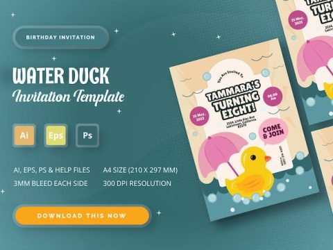 Water Duck - Birthday Invitation TGFDED5