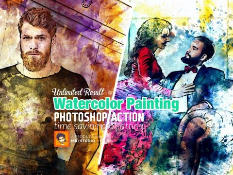 Watercolor Painting Photoshop Action 2587754