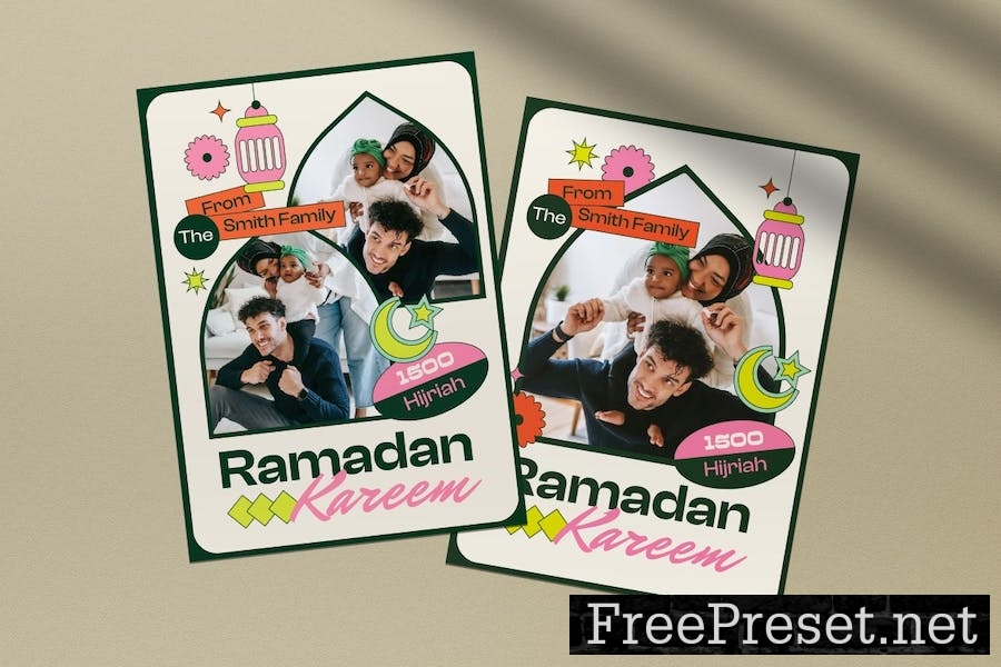 White Flat Design Ramadan Greeting Card HQMN9TT