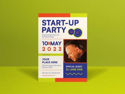 White Flat Design Start-Up Party Invitation RFJTBSB